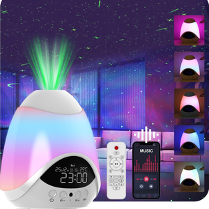 Mini Modern LED Galaxy Starry Sky Star <b>Projector</b> Night <b>Light</b> with Alarm Clock and Color Changing RGB Lamp for Room Decoration - Product Image 4