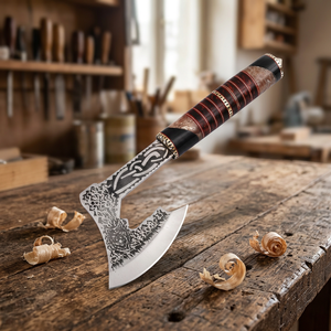 Hache tactique OEM 2026 à lame pleine en acier au carbone, gravée à l'acide, avec manche en résine fait main, taille personnalisable pour le camping et l'extérieur - Product Image 6