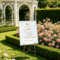 Cadre photo de toile de fond de mariage en fer pour la plantation printanière, panneau KT, carte de bienvenue pour l'affichage de fêtes et de mariages