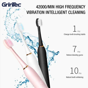 Brosse à dents électrique sonique automatique rechargeable par USB pour adultes et étudiants avec 6 modes de brossage pour soins bucco-dentaires et 4 têtes de brosse - Product Image 3