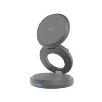 Station de charge sans fil magnétique 3 en 1 pliable pour smartphone, montre connectée et écouteurs