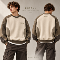 Sweat-shirt respirant en coton épais French Terry, anti-boulochage, avec passepoil, broderie personnalisée de marque premium, respectueux de l'environnement, ODM