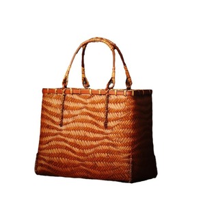 Bamboo Woven Handbag Women Casual Tote Durable General Use - Product Image 5