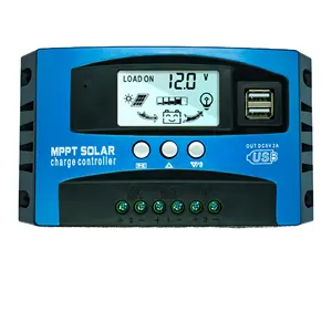Bán buôn MPPT 12V 24V năng lượng mặt trời sạc điều khiển thông minh điều khiển 10A 20A 30A 60A 100A PWM năng lượng mặt trời bảng điều khiển sạc điều khiển