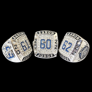Anillo de Campeón de Béisbol MLB de los Yankees de Nueva York <span class=keywords><strong>2022</strong></span> de Aaron Judge (60, 61, 62 HR) con Zirconia Iced Out - Venta al por Mayor - Product Image 1