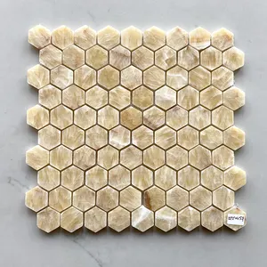 Китайский завод поставляет шестигранный оникс натуральный камень мраморная мозаичная плитка