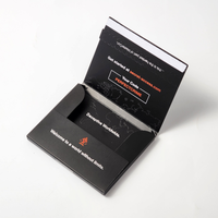 Petite boîte d'enveloppe d'emballage en papier avec bandes de déchirure pour cartes de crédit d'affaires personnalisées noires en gros