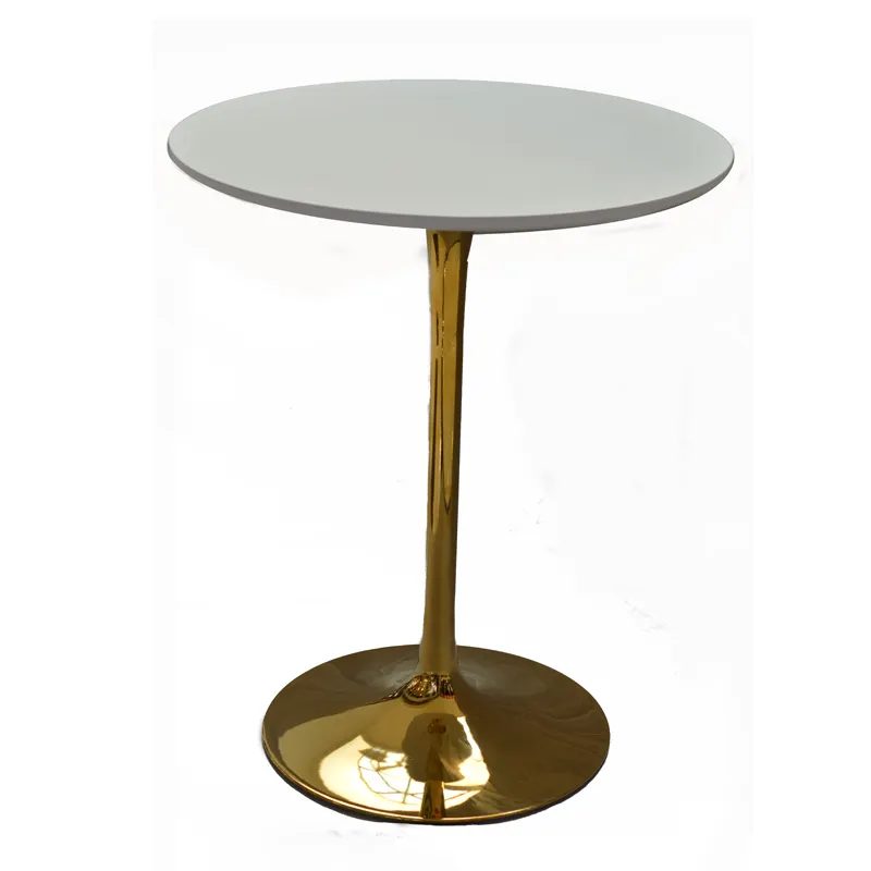 Chinese Manufacturer Whosale Tulip MDF Top Bar Counter Table With Metal Pestal