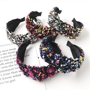 Fish Scale <strong>Sequin</strong> <strong>Headband</strong> Fashion Ball Catwalk Fashion Wide <strong>Headband</strong> for Women Hairaccessories - Product Image 2