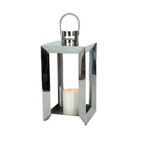 Foryoudecor Brand New European Brevet exclusif lanterne à bougie en acier inoxydable lanterne chromée lot de 2