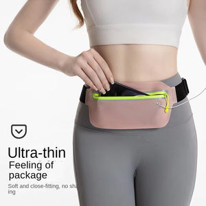 초박형 나일론 방수 지퍼 배럴 모양의 스포츠 허리 가방 남여 공용 7 인치 휴대 전화 홀더 미니 보이지 않는 디자인 - Product Image 6