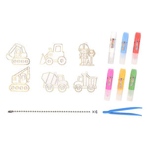 งานฝีมือศิลปะสำหรับเด็กตลกของเล่นเพื่อการศึกษาชุดวาดภาพแบบทำมือสำหรับงานวิศวกรรมยานพาหนะ3D ของเล่นภาพวาดกาวสามมิติ - Product Image 3