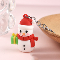 Vente en gros de porte-clés en PVC souple mignon pour enfants, petit arbre de Noël, porte-clés wapiti, pendentif, accessoires, cadeau de Noël d'été