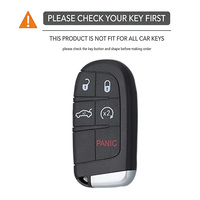 Silikon-Fernbedienungsschlüsselhülle Passend für Jeep Compass GrandCherokee Dodge Durango Charger Challenger Journey für 5-Tasten-Gehäuse