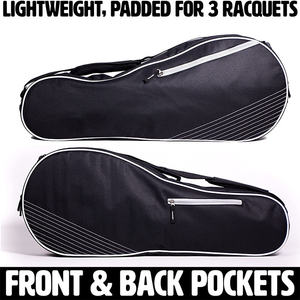 Sac de raquette de tennis et de badminton unisexe imperméable léger de haute qualité, porte-3 raquettes pour hommes et femmes, fabriqué en polyester - Product Image 4