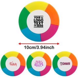 Stylo surligneur à disque cinq couleurs avec logo personnalisé, marqueur fluorescent multicolore pour l'école, le bureau, cadeau promotionnel, commande en gros - Product Image 6