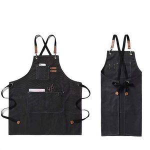 Custom Waterproof Oil-proof 100% Cotton Canvas Cooking <b>Kitchen</b> <b>Aprons</b> for Men - Product Image 3