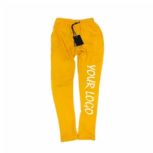 Pantaloni della tuta impilati da uomo con Logo personalizzato pantaloni della tuta da jogging con stampa a sbuffo pantaloni della tuta svasati da uomo