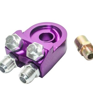 Adaptateur de refroidisseur d'huile en aluminium An10 pour plaques de moteur turbo T3 T4 PQY6723 Rouge Bleu Or Violet Noir Argent Personnalisable - Product Image 2