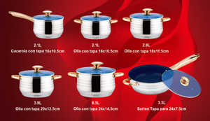 Juego de utensilios de cocina antiadherentes <span class=keywords><strong>Jumbo</strong></span> de 12 piezas de Metal clásico, ollas de Cocina de Inducción Premier, sartenes personalizadas al por mayor para el hogar - Product Image 2