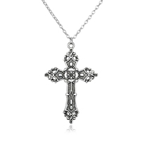 Collier pendentif Vintage en croix pour femmes et hommes, cadeau, longue chaîne, Punk, gothique, accessoires, ras du cou, gothique, vente en gros