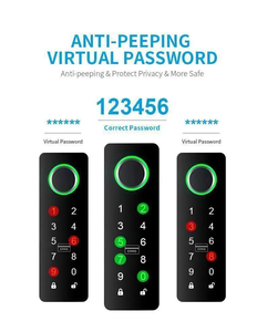 Hẹp cạnh kính không thấm nước kỹ thuật số bàn phím thông minh trượt nhôm <span class=keywords><strong>RF</strong></span> thẻ sinh trắc học vân tay khóa cửa ngoài trời - Product Image 3