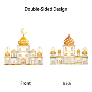 Calendario de Cuenta Regresiva para Ramadán, <span class=keywords><strong>Casa</strong></span> Dorada con Luna, 30 Días, Regalo para la Fiesta de Cuenta Regresiva, Caja de Papel Tridimensional con Forma Especial - Product Image 5