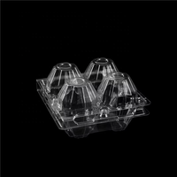 4 Trous PET Jetable Clamshell Transparent PET Plastic Blister Egg Tray for Egg Storage Plastic Egg Packaging Container