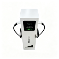 Borne de recharge pour véhicules électriques sur pied, double pistolet, avec double câble Type 2, écran LCD