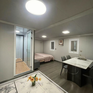 Mini contenedor modular de acero listo para montar, casas de vacaciones plegables portátiles, básico, hecho en China, dormitorio, Villa, uso al aire libre - Product Image 1