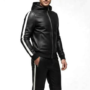 Chándal de cuero ligero y transpirable, cómodo y de alta calidad para hombre, chándal de cuero ligero informal. - Product Image 3