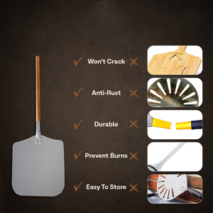 SEB <span class=keywords><strong>Pizza</strong></span> Peel Paddle Long Aluminium Métal avec Long Manche en <span class=keywords><strong>Bois</strong></span> Détachable <span class=keywords><strong>Pizza</strong></span> Tourner Spatule en Acier <span class=keywords><strong>Pelle</strong></span> - Product Image 5