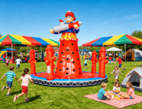 Tour d'escalade gonflable sur le thème des pompiers de la marque DST, en PVC écologique, jeu d'obstacles commercial pour enfants, défi de pompier
