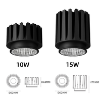 Spot LED encastré moderne en aluminium noir avec réflecteur, base G10, module LED COB MR16, certifié CE ETL SAA