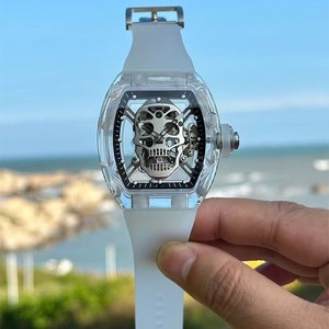Nouvelle montre mécanique automatique de luxe pour homme, style urbain, avec crâne en cristal et tourbillon - Product Image 4