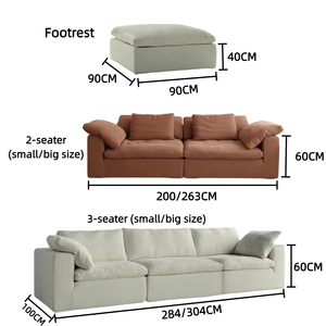 Canapé modulaire en tissu crème minimaliste moderne, <span class=keywords><strong>housse</strong></span> amovible lavable, rembourrage en éponge, meubles pour petit espace, salon - Product Image 3