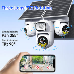 Cámara Solar 4G con SIM de 9MP, Triple Lente, 3 PTZ, Batería de 12000mAh, Grabación de Video 24/7, Visión Nocturna en Color, Cámara Inalámbrica Solar - Product Image 3