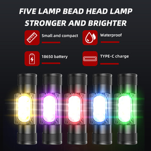 New Dual <strong>Light</strong> Sources Design Waterproof Led <strong>Headlamp</strong> Type-C Rechargeable <strong>Headlamp</strong> Professional for Outdoor Lighting Headlights - Product Image 2