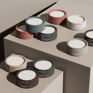 Tarros de cerámica de lujo para velas perfumadas, decoración moderna para el hogar, etiqueta personalizada, soporte para hacer velas de hormigón y porcelana, venta al por mayor - Product Image 3