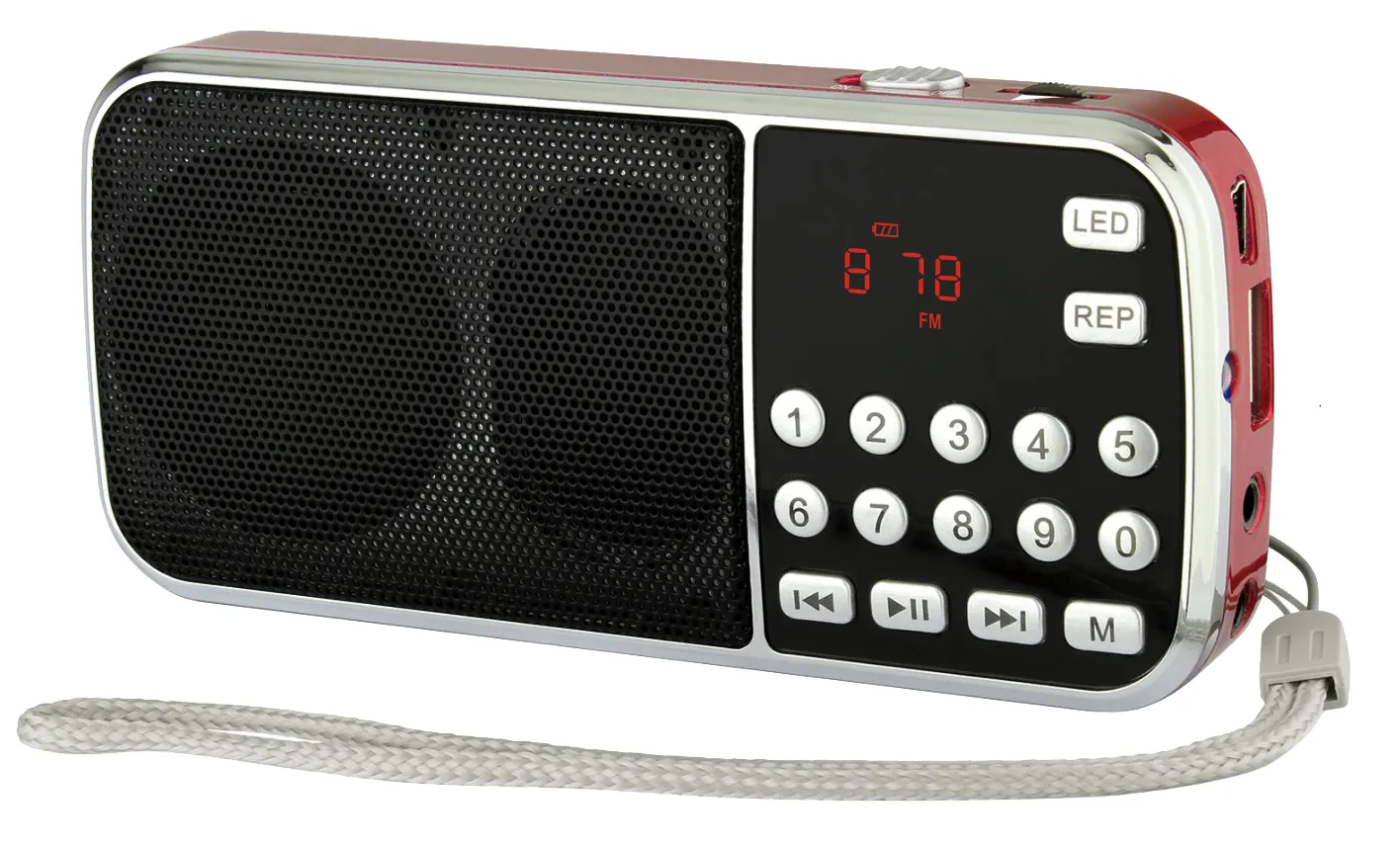 L-088ホットセールスーパーベースFMラジオHIFIスピーカー (TF USB AUX懐中電灯充電式バッテリー付き)