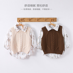 Otoño Invierno moda estilo coreano Ins bebé moda Cable tejido suéter <span class=keywords><strong>chaleco</strong></span> <span class=keywords><strong>para</strong></span> niños <span class=keywords><strong>chaleco</strong></span> suelto en capas hecho Color <span class=keywords><strong>de</strong></span> <span class=keywords><strong>lana</strong></span> <span class=keywords><strong>de</strong></span> algodón - Product Image 2