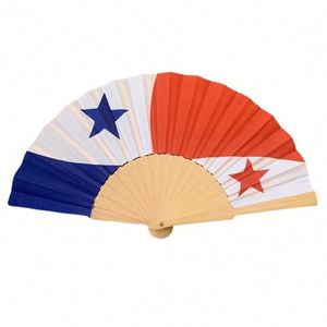 Abanico Plegable de Mano de Madera y Tela Resistente con Diseño Personalizado - Product Image 3