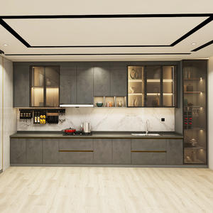 Entrega rápida Muebles de gabinete de cocina de madera de diseño moderno modular personalizado americano - Product Image 4