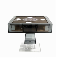 Table de poker automatique électrique de luxe personnalisée avec cadre carré en acrylique pour 4 joueurs, idéale pour les jeux de cartes en famille