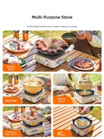 Réchaud de camping extérieur portable 5000W, à gaz butane, manuel, coupe-vent, chauffage infrarouge, équipement de cuisson pour pique-nique