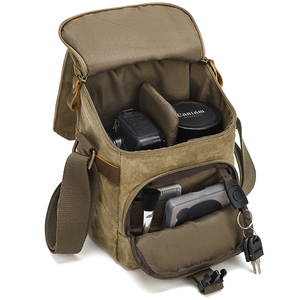 Wholesale Vintage <strong>Small</strong> Canvas Compact Sling <strong>Camera</strong> <strong>Bag</strong> Water-Resistant Shoulder <strong>Bag</strong> for DSLR SLR Photography <strong>Camera</strong> - Product Image 2