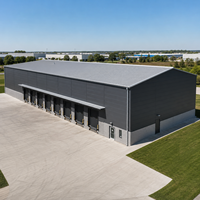Entrepôt commercial en structure métallique préfabriquée, atelier métallique préfabriqué résistant aux intempéries, garage de stockage, bâtiment industriel