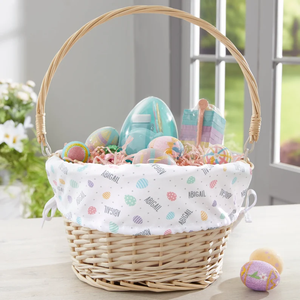 Doublure de panier de Pâques personnalisable en polyester avec broderie vintage et impression motif lapin - Product Image 2