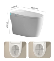 Appareil sanitaire automatique moderne avec capteur de pied allongé et encastré au sol Réservoir d'eau dissimulé Toilette intelligente blanche intelligente