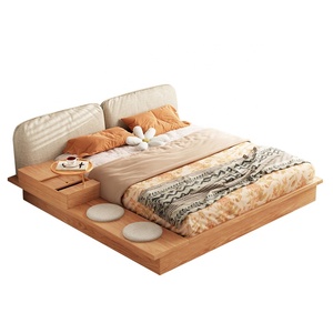 Letto matrimoniale/king/queen <span class=keywords><strong>in</strong></span> <span class=keywords><strong>legno</strong></span> massello e compensato con contenitore a cassettone alto, stile tatami, per camera da letto principale, con spazio nascosto - Product Image 6